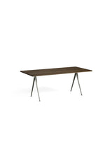 Pyramid 02 bord fra Hay - 190 x 85 cm / Beige pulverlakeret stål / Røget eg (olie) - Jacobsen Plus