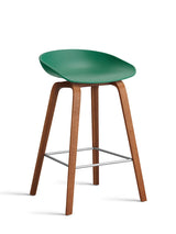 About a Stool AAS32 fra Hay - Lav - B 50 x D 43 x H 64-75 cm / Teal Green / Lakeret valnød - Jacobsen Plus