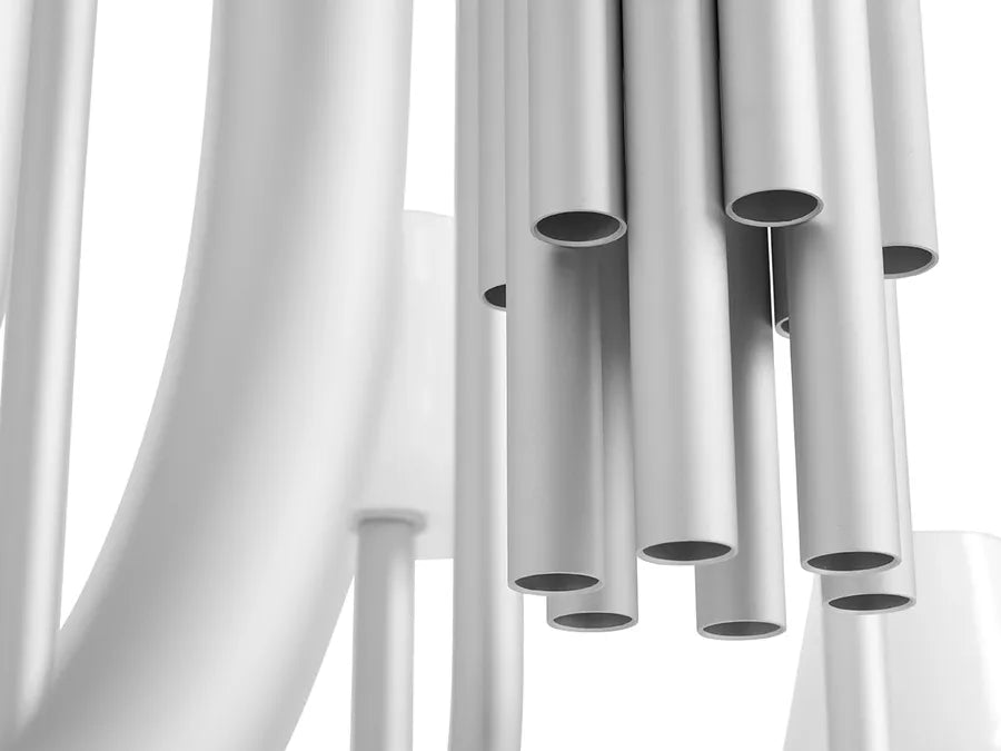 Apollo Chandelier 1065, hvid opalglas fra Hay