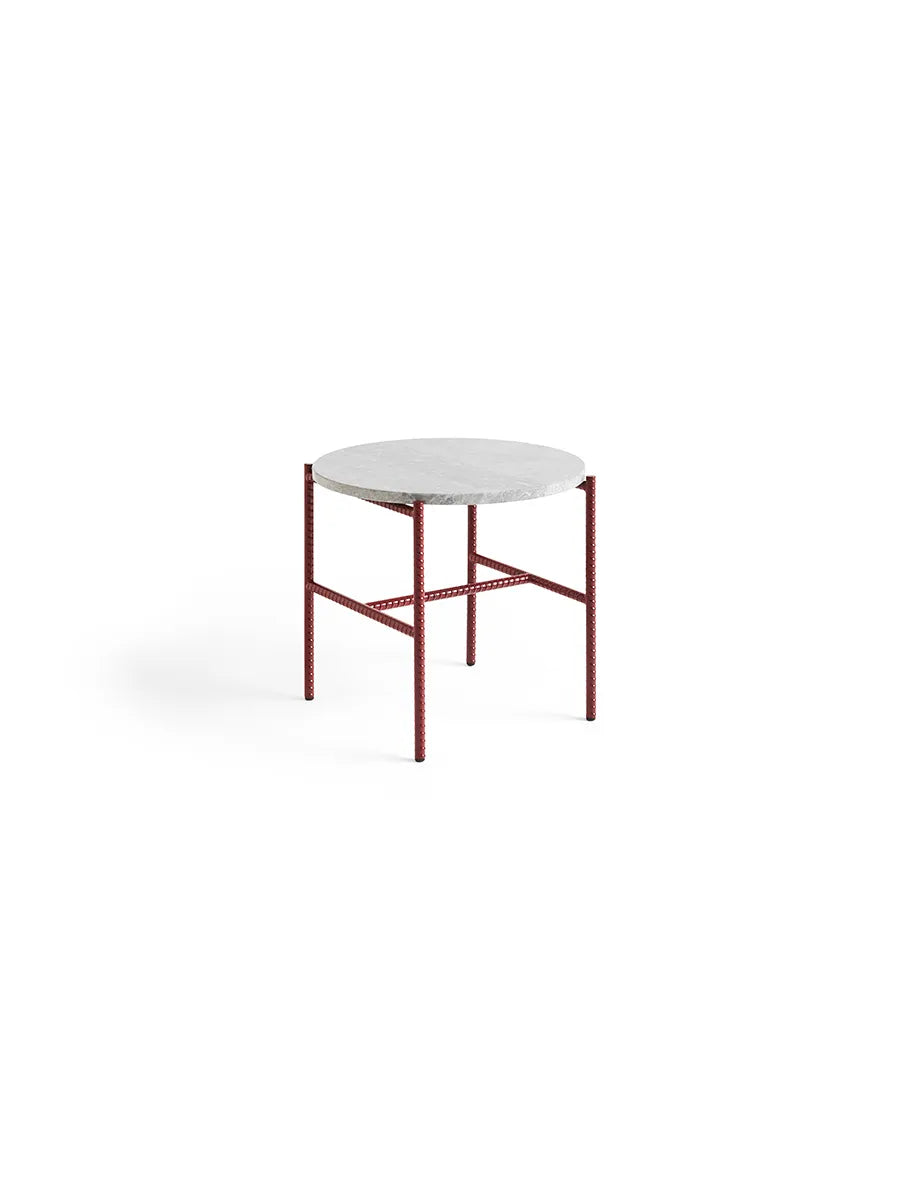 Rebar Side Table Ø45 fra Hay - Barn Red / Grey Marble - Jacobsen Plus