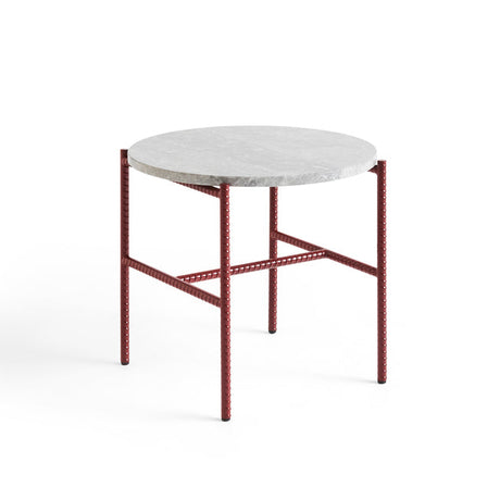 Rebar Side Table Ø45 fra Hay - Barn Red / Grey Marble - Jacobsen Plus