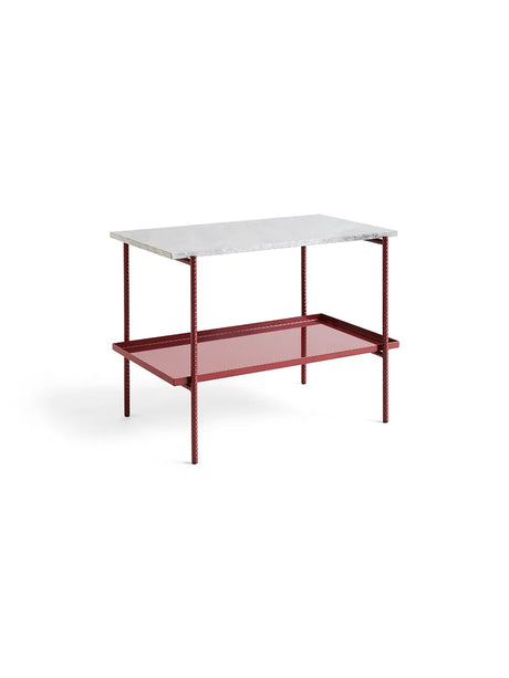 Rebar Side Table L75 fra Hay - Barn Red / Grey Marble - Jacobsen Plus