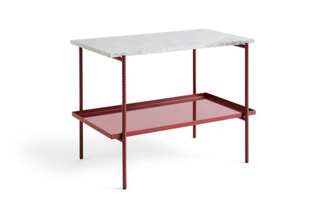 Rebar Side Table L75 fra Hay - Barn Red / Grey Marble - Jacobsen Plus