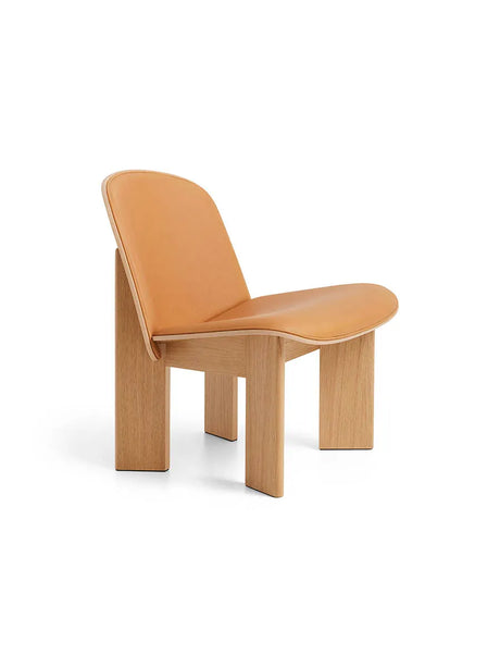 Chisel Lounge Chair m/polstring fra Hay - Lakeret eg - Sense Cognac Læder - Jacobsen Plus