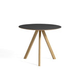 Copenhague CPH20 Bord, Ø90 cm fra Hay - Eg / Sort laminat - Jacobsen Plus