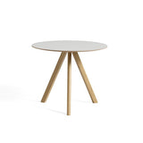 Copenhague CPH20 Bord, Ø90 cm fra Hay - Eg / Off white linoleum - Jacobsen Plus