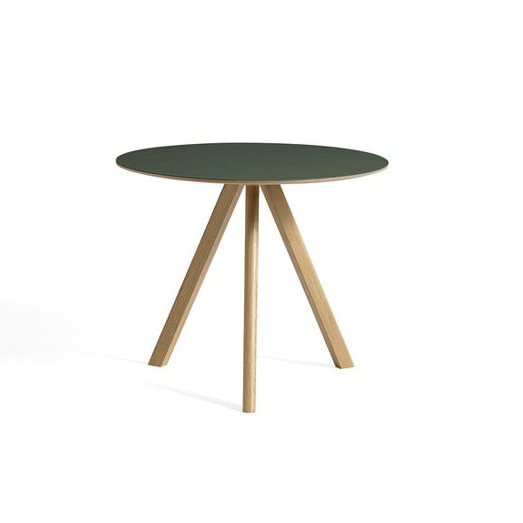 Copenhague CPH20 Bord, Ø90 cm fra Hay - Eg / Grøn linoleum - Jacobsen Plus