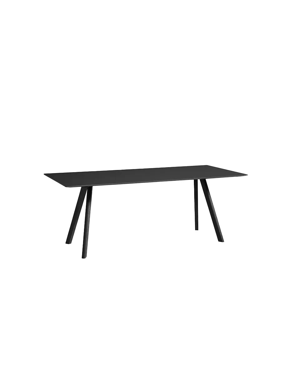 CPH30 bord, 200 cm fra Hay - Sort linoleum / Sortlakeret eg - Jacobsen Plus