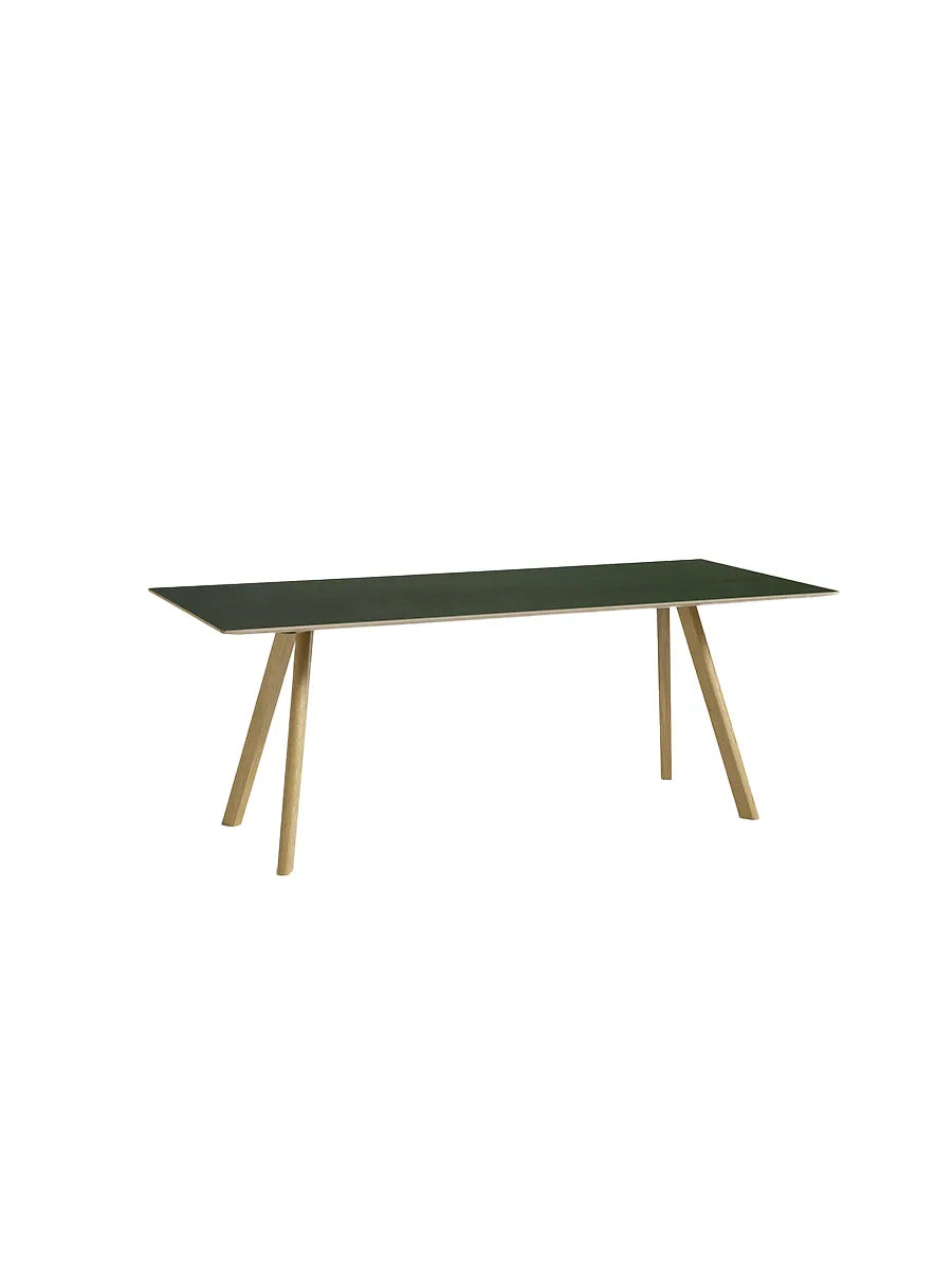 CPH30 bord, 200 cm fra Hay - Grøn linoleum / Lakeret eg - Jacobsen Plus
