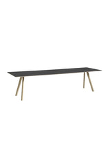 CPH30 bord, 300 cm fra Hay - Sort linoleum / Lakeret eg / L: 300 x B: 90 x H: 74 cm - Jacobsen Plus