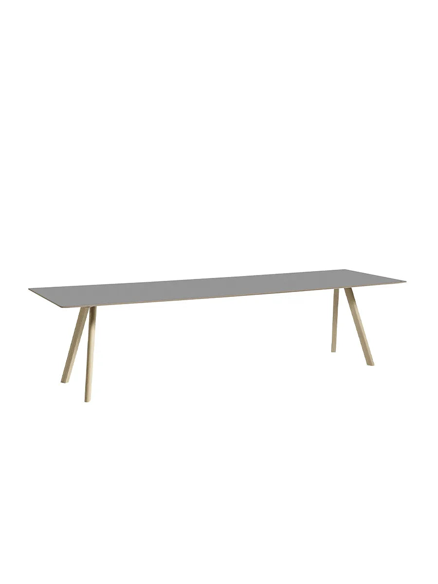 CPH30 bord, 300 cm fra Hay - Grå linoleum / Lakeret eg / L: 300 x B: 90 x H: 74 cm - Jacobsen Plus