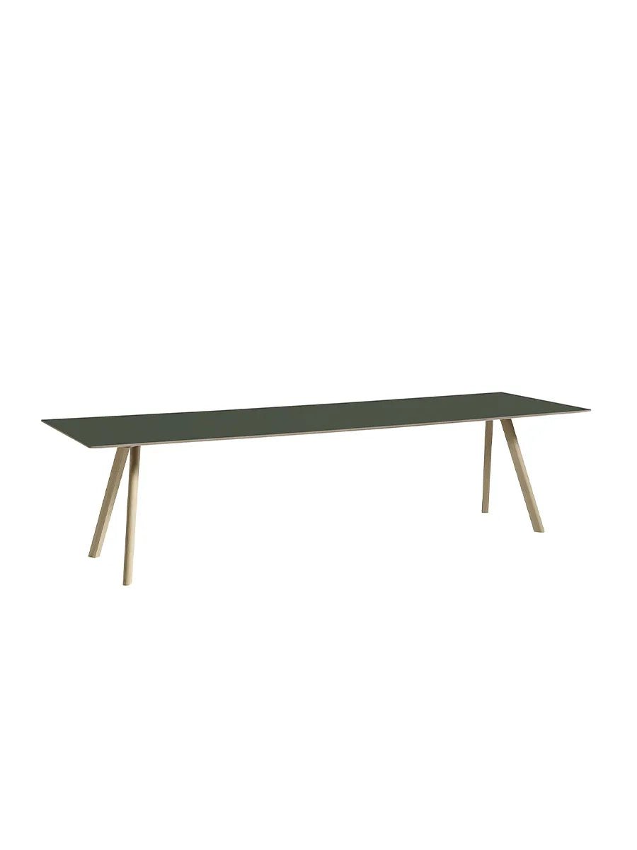 CPH30 bord, 300 cm fra Hay - Grøn linoleum / Lakeret eg / L: 300 x B: 90 x H: 74 cm - Jacobsen Plus