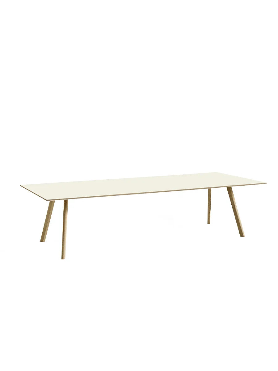 CPH30 bord, 300 cm fra Hay - Off white linoleum / Lakeret eg / L: 300 x B: 120 x H: 74 cm - Jacobsen Plus