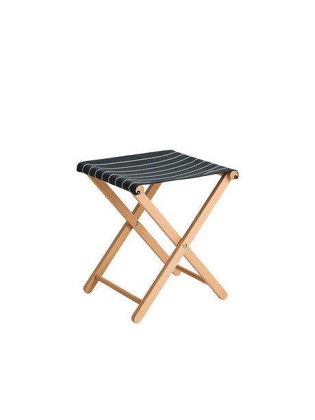 Outdoor Market Folding Stool fra Hay - Black with beige stripe - Jacobsen Plus