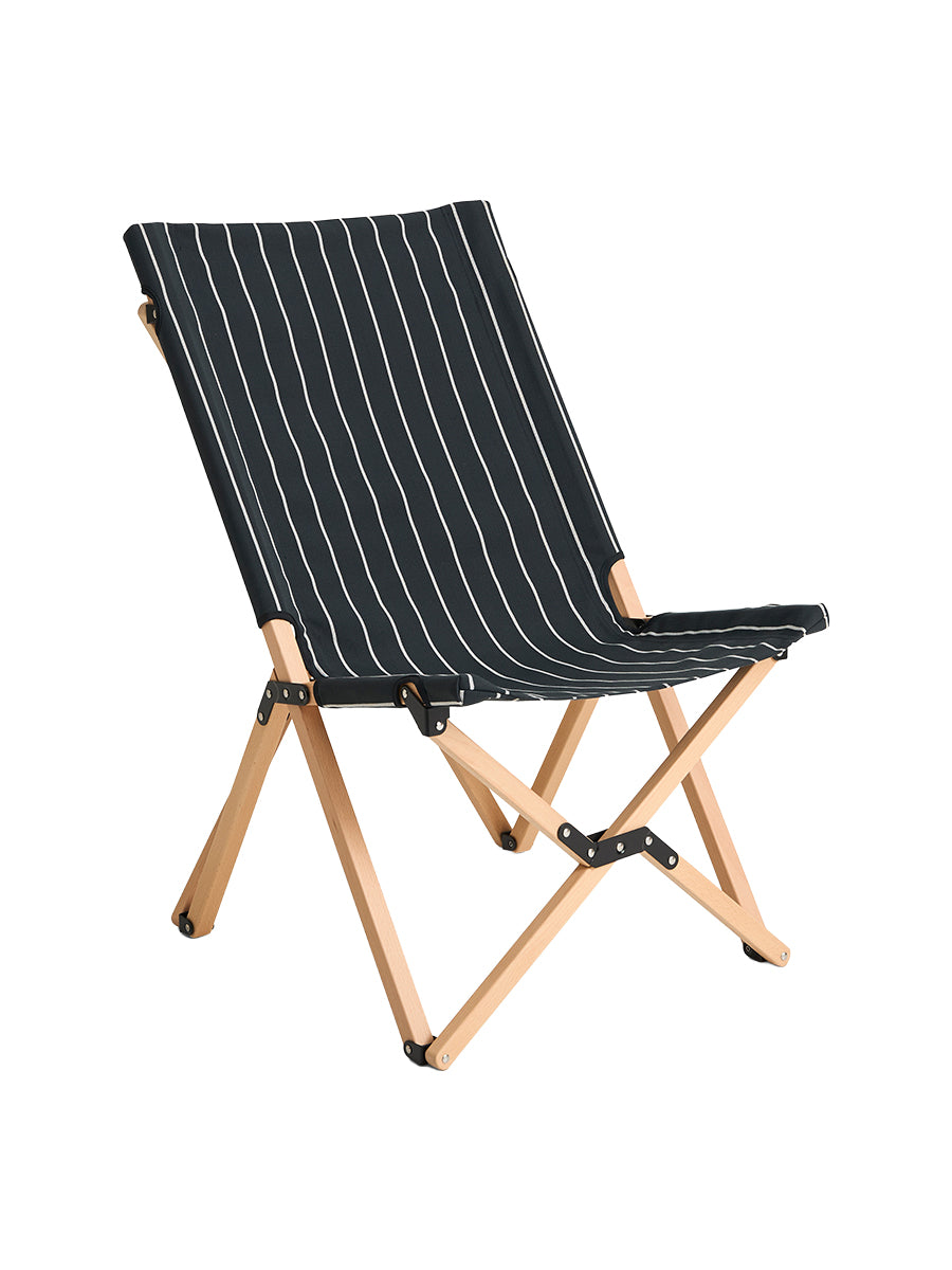Outdoor Market Folding Chair fra Hay - Black with beige stripe - Jacobsen Plus