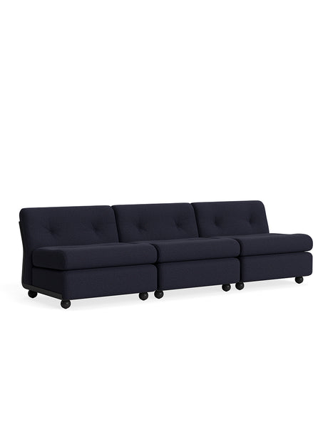 Amanta Modulsofa, 3-personers fra Hay - Turf Blue Red Mélange / Anthracite shell - Jacobsen Plus