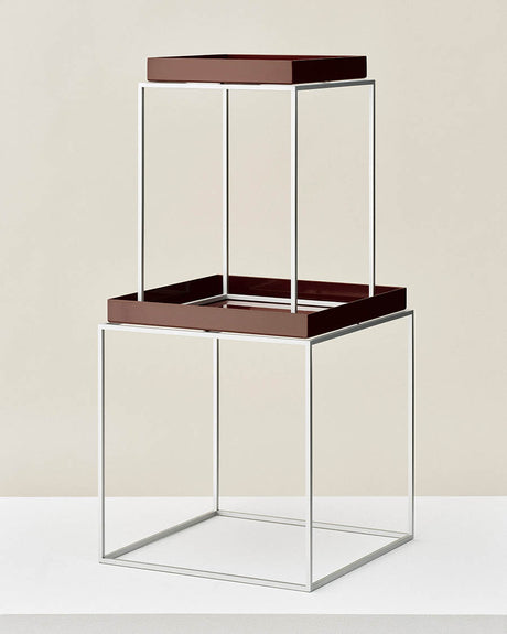 Tray Table Small High 30x30, silikonebelagt stålbase fra Hay - Black - Jacobsen Plus