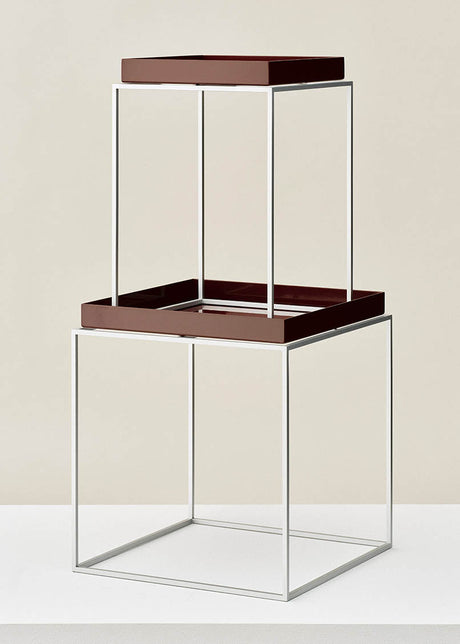 Tray Table Medium 40x40, silikonebelagt stålbase fra Hay - Chocolate - Jacobsen Plus