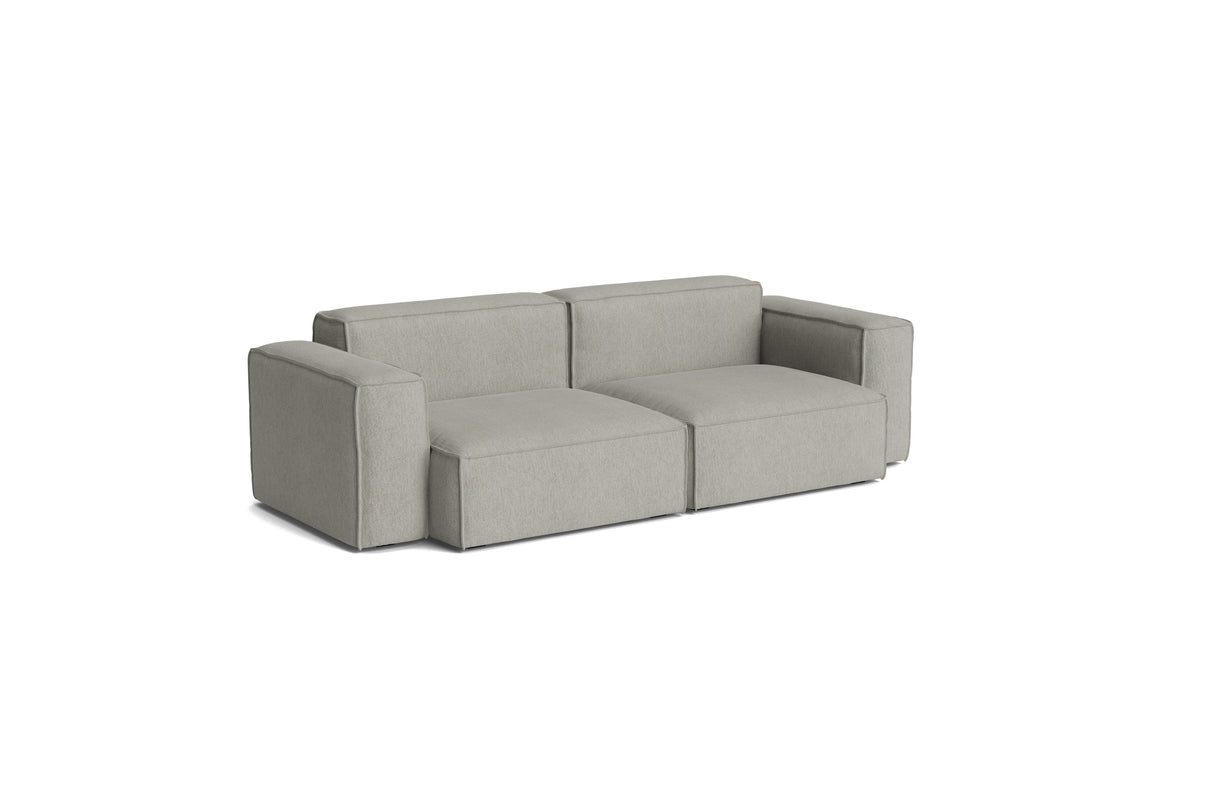 HAY Mags Soft Low Armrest 2,5 pers. sofa med aftageligt betræk, kombination 1 - Turf - Light Grey - Jacobsen Plus