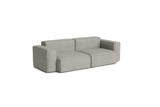 HAY Mags Soft Low Armrest 2,5 pers. sofa med aftageligt betræk, kombination 1 - Turf - Light Grey - Jacobsen Plus