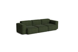 HAY Mags Soft Low armrest 3 pers. sofa med aftageligt betræk, kombination 1 - Turf - Dark Green - Jacobsen Plus
