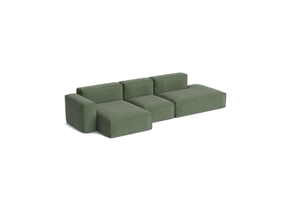 HAY Mags Soft Low armrest 3 pers. sofa med aftageligt betræk, kombination 4 venstre - Linara - 100 - Jacobsen Plus