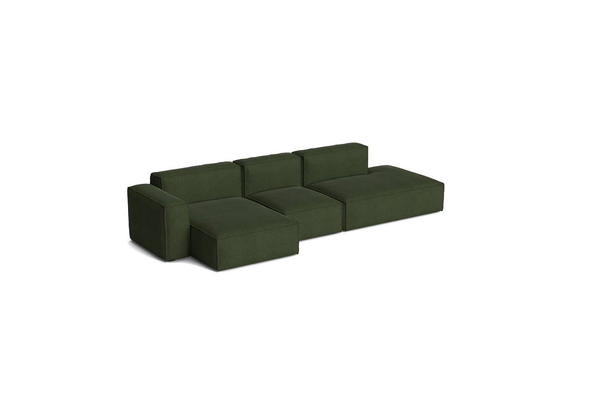 HAY Mags Soft Low armrest 3 pers. sofa med aftageligt betræk, kombination 4 venstre - Turf - Dark Green - Jacobsen Plus
