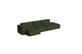 HAY Mags Soft Low armrest 3 pers. sofa med aftageligt betræk, kombination 4 venstre - Turf - Dark Green - Jacobsen Plus