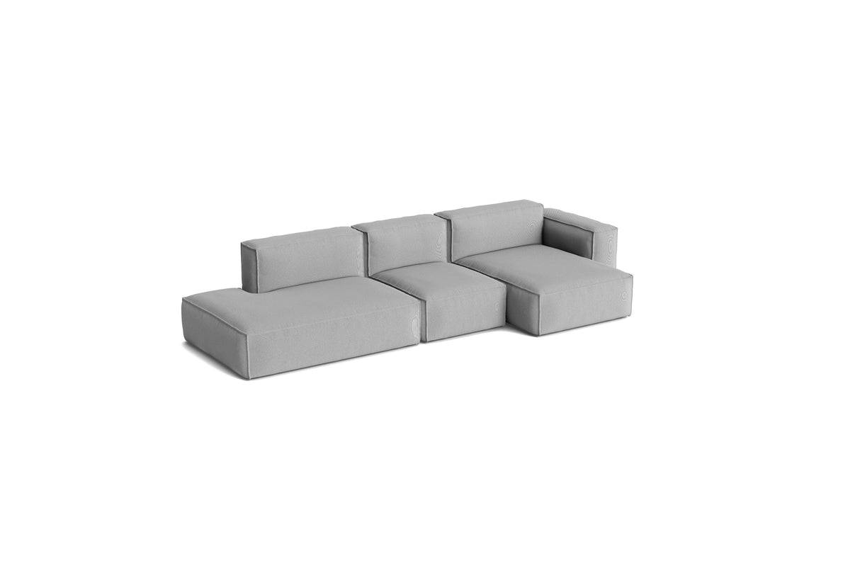 HAY Mags Soft Low armrest 3 pers. sofa med aftageligt betræk, kombination 4 højre - Steelcut Trio - 124 - Jacobsen Plus