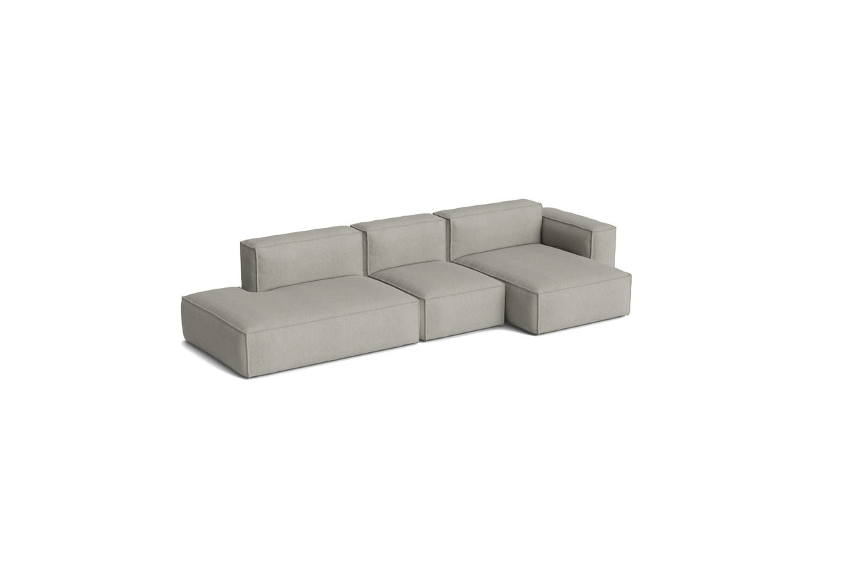 HAY Mags Soft Low armrest 3 pers. sofa med aftageligt betræk, kombination 4 højre - Turf - Light Grey - Jacobsen Plus