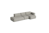 HAY Mags Soft Low armrest 3 pers. sofa med aftageligt betræk, kombination 4 højre - Turf - Light Grey - Jacobsen Plus