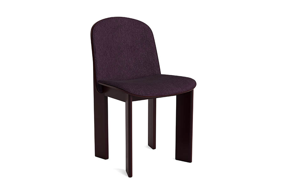 Chisel 65 stol m. forsidepolstring fra Hay - Dark Bordeaux lakeret bøg - Polstring: Turf Burgundy - Jacobsen Plus