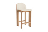 Chisel 35 lav barstol, m. polstring fra Hay - Lakeret eg - Polstring: Turf Cream - Jacobsen Plus