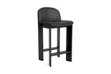 Chisel 35 lav barstol, m. polstring fra Hay - Sortlakeret eg - Polstring: Grano Black - Jacobsen Plus