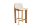 Chisel 35 lav barstol, m. polstring fra Hay - Olieret eg - Polstring: Turf Cream - Jacobsen Plus