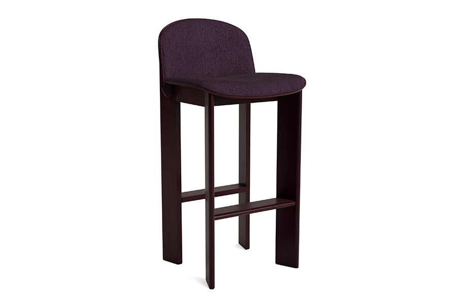  - Dark bordeaux lakeret bøg - Polstring: Turf Brugundy - Jacobsen Plus