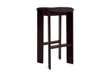 Chisel 30 høj barstol, m. polstring fra Hay - Dark bordeaux lakeret bøg - Polstring: Turf Brugundy - Jacobsen Plus