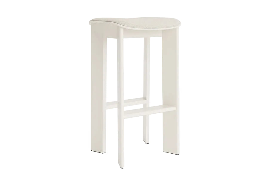 Chisel 30 høj barstol, m. polstring fra Hay - Cream White lakeret bøg - Polstring: Mode 011 - Jacobsen Plus