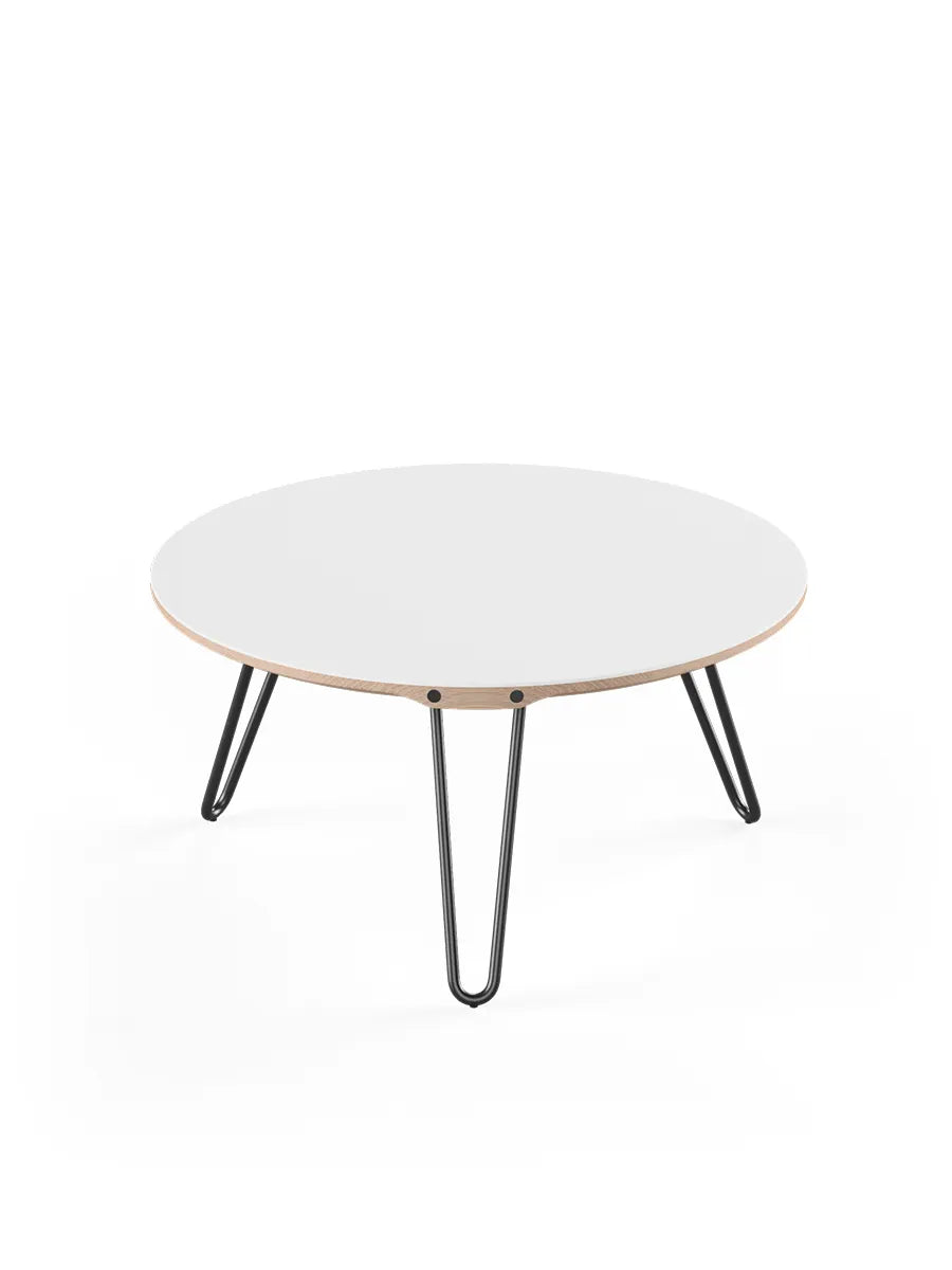 AK1811 Sidebord fra Naver Collection - Eg hvidolie / H: 36 cm / Sort pulverlakeret - Jacobsen Plus