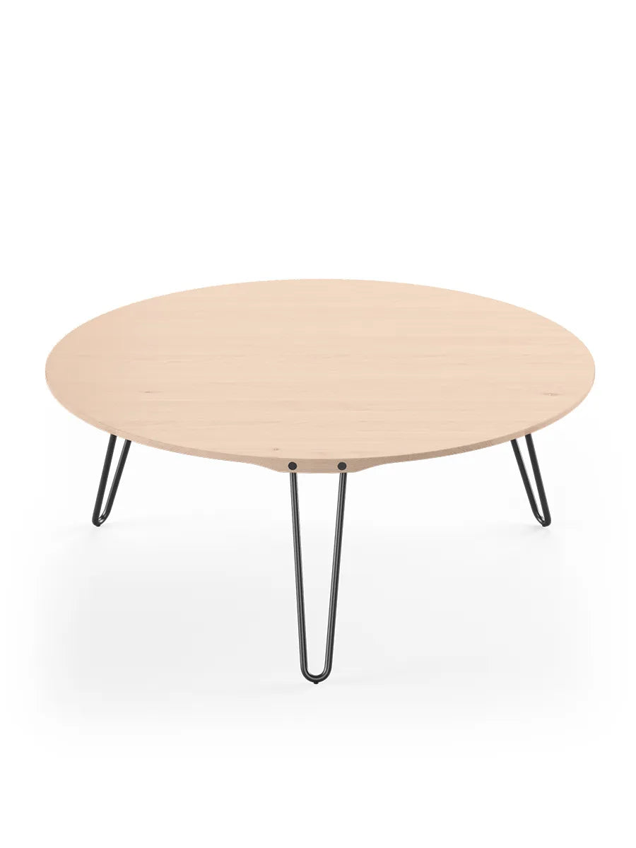 AK1850 Sofabord fra Naver Collection - Eg hvidolie / H: 30 cm / Sort pulverlakeret - Jacobsen Plus
