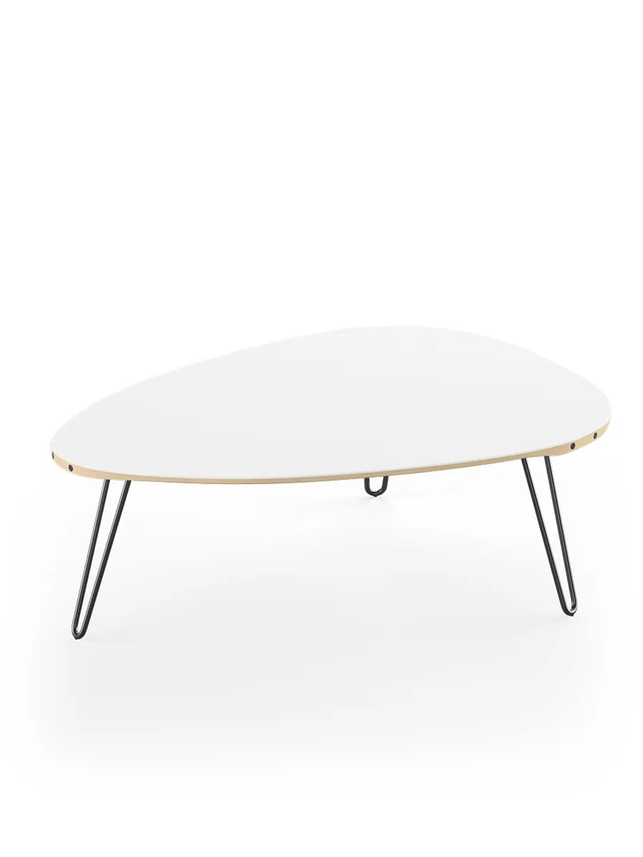 AK1861 Sofabord fra Naver Collection - Ask hvidolie / H: 42 cm / Sort pulverlakeret - Jacobsen Plus