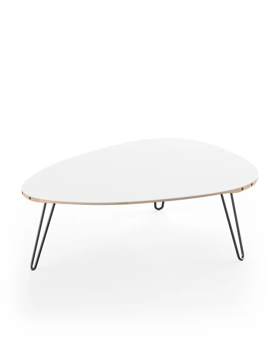 AK1861 Sofabord fra Naver Collection - Eg hvidolie / H: 42 cm / Sort pulverlakeret - Jacobsen Plus