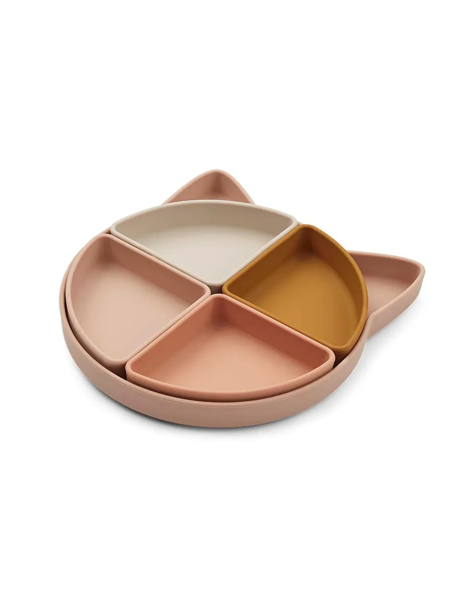 Arne ruminddelt tallerken, Cat rose multi mix fra Liewood