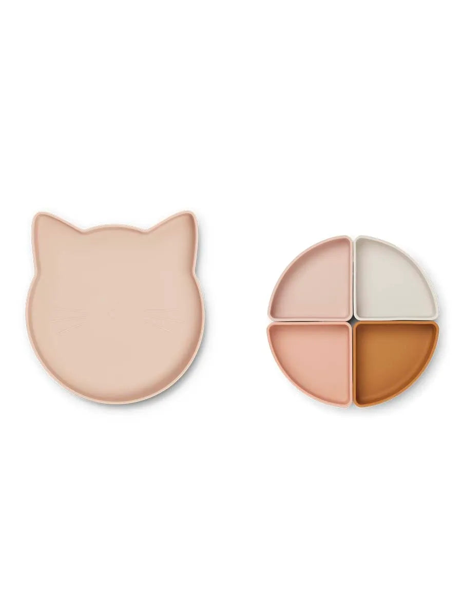 Arne ruminddelt tallerken, Cat rose multi mix fra Liewood