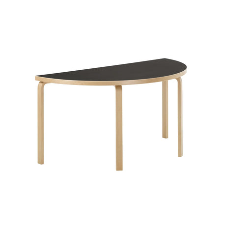 Aalto Table Half-Round 96, Ø150 cm fra Artek - Sort Linoleum - Jacobsen Plus