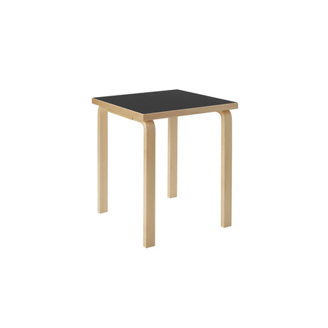 Aalto Table Square 80C, 60x60 cm fra Artek - Sort Linoleum - Jacobsen Plus