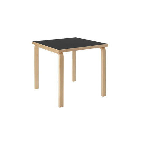 Aalto Table Square 81C, 75x75 cm fra Artek - Sort Linoleum - Jacobsen Plus