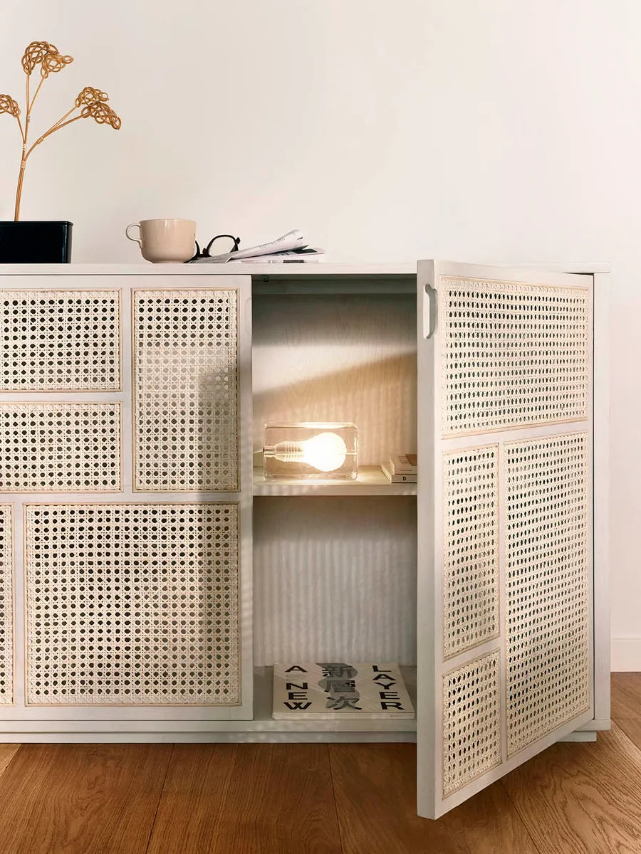 Air Sideboard, white/cane fra Design House Stockholm