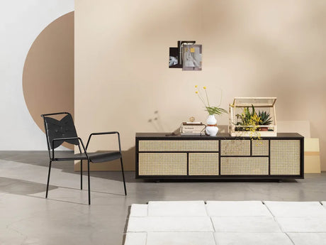 Air Sideboard Low, black/cane fra Design House Stockholm - 2 - Jacobsen Plus