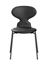 3101 Myren Stol, forsidepolstret af Arne Jacobsen - Sortfarvet ask-sort essential læder / Warm Graphite - Jacobsen Plus
